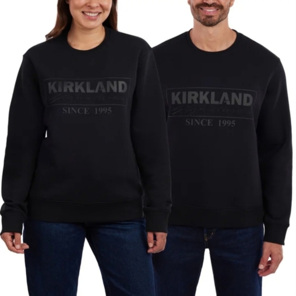 NEW! Kirkland Signature Unisex Black Crewneck Sweater